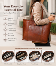 Leather Tote Bag, Shoulder, Handbag, Purse, Work Laptop Bag - Image 15