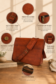 Leather Messenger Bag/Laptop Bag/Briefcase Bag - Image 8