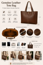 Leather Tote Bag - Image 6