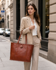 Leather Tote Bag, Shoulder, Handbag, Purse, Work Laptop Bag - Image 3
