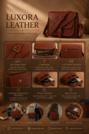Vintage Leather Crossbody Bag, Purse - Image 7