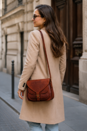 Vintage Leather Crossbody Bag, Purse - Image 4