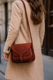 Vintage Leather Crossbody Bag, Purse - Image 3