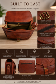 Vintage Leather Crossbody Bag, Purse - Image 9