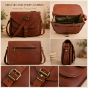 Vintage Leather Crossbody Bag, Purse - Image 11