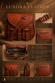 Vintage Leather Crossbody Bag, Purse - Image 7