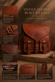 Vintage Leather Crossbody Bag, Purse - Image 9