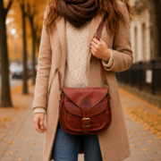 Vintage Leather Crossbody Bag, Purse - Image 4