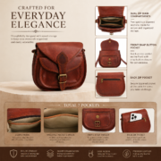 Vintage Leather Crossbody Bag, Purse - Image 6