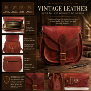 Vintage Leather Crossbody Bag, Purse - Image 9