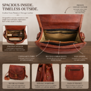 Vintage Leather Crossbody Bag, Purse - Image 10
