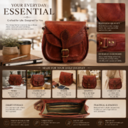 Vintage Leather Crossbody Bag, Purse - Image 8