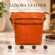 Women's Genuine Leather Crossbody Bag Vintage Shoulder Messenger Purse Brown
