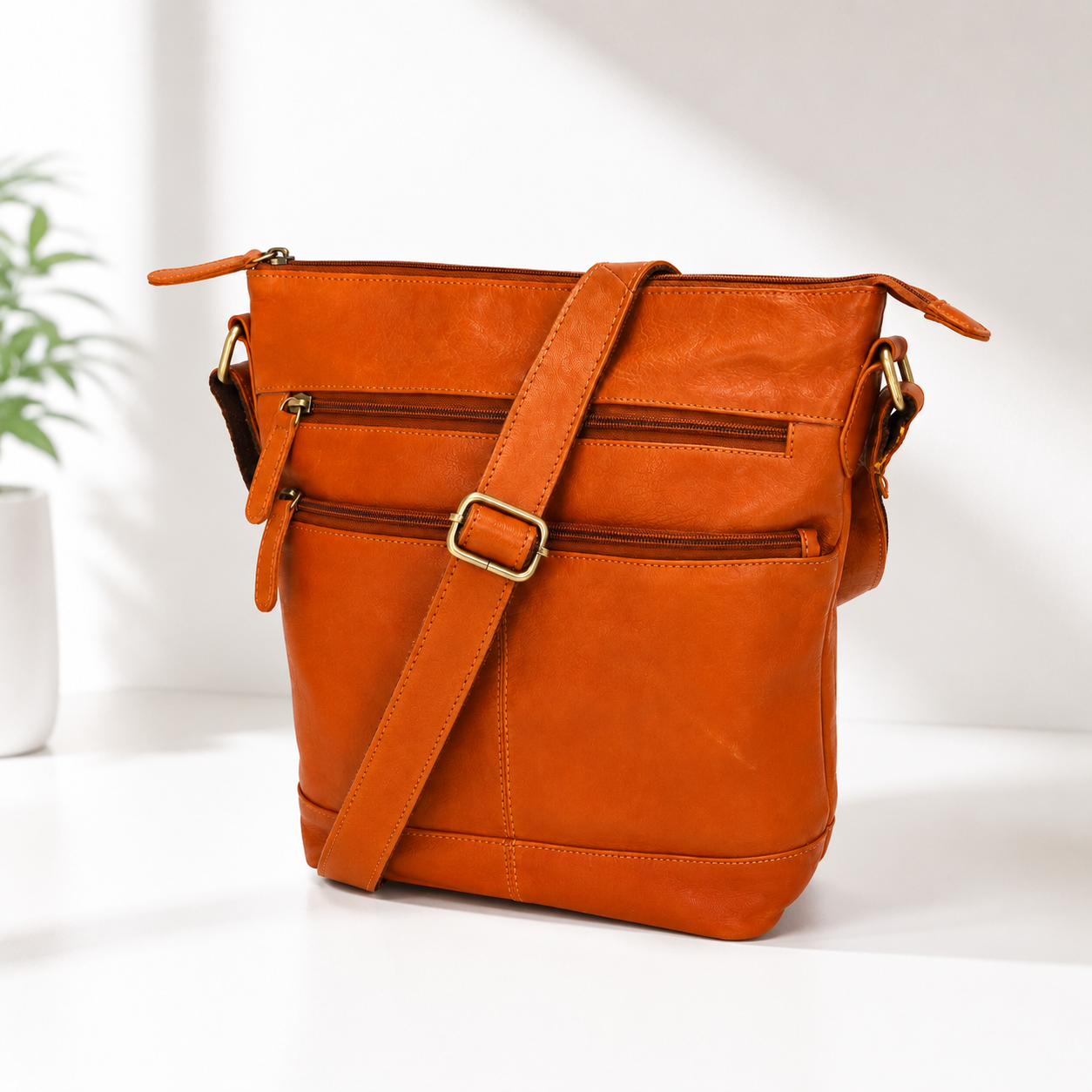 ChatGPT Image Jul 17, 2026, 11_42_02 PM Women's Genuine Leather Crossbody Bag Vintage Shoulder Messenger Purse Brown - Image 1