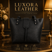 Women's Black Leather Tote Bag Large Work Office Laptop Shoulder Purse