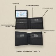 Leather Wallet Bifold 15 Compartment - Image 5