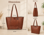 Leather Tote Bag, Shoulder, Handbag, Purse, Work Laptop Bag - Image 7
