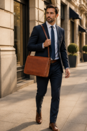 Leather Messenger Bag/Laptop Bag/Briefcase Bag - Image 4