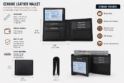 Leather Wallet Bifold 15 Compartment - Image 6