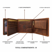 Personalized Men's Hunter Leather Wallet Bifold Custom Engraved Gift for Him - Image 6