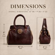 Genuine Leather Women's Satchel Handbag Crossbody Shoulder Tote Purse Brown Bag - Image 7