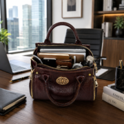 Genuine Leather Women's Satchel Handbag Crossbody Shoulder Tote Purse Brown Bag - Image 6