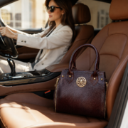 Genuine Leather Women's Satchel Handbag Crossbody Shoulder Tote Purse Brown Bag - Image 12