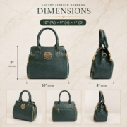 Genuine Leather Women's Satchel Handbag Crossbody Shoulder Tote Purse Green Bag - Image 5