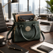 Genuine Leather Women's Satchel Handbag Crossbody Shoulder Tote Purse Green Bag - Image 7