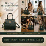 Genuine Leather Women's Satchel Handbag Crossbody Shoulder Tote Purse Green Bag - Image 11