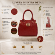 Genuine Leather Women's Satchel Handbag Crossbody Shoulder Tote Purse Brown Bag - Image 8