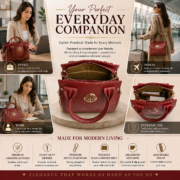 Genuine Leather Women's Satchel Handbag Crossbody Shoulder Tote Purse Brown Bag - Image 11
