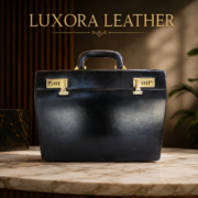 Genuine Leather Executive Briefcase Attache Case Dual Combination Lock Black 16 - Image 2