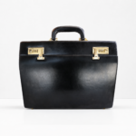 Genuine Leather Executive Briefcase Attache Case Dual Combination Lock Black 16