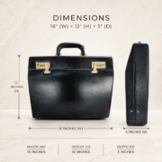 Genuine Leather Executive Briefcase Attache Case Dual Combination Lock Black 16 - Image 5