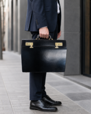 Genuine Leather Executive Briefcase Attache Case Dual Combination Lock Black 16 - Image 6