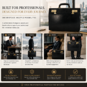 Genuine Leather Executive Briefcase Attache Case Dual Combination Lock Black 16 - Image 11