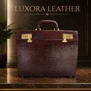 Genuine Leather Executive Briefcase Attache Case Dual Combination Lock Black 16 - Image 2