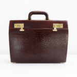 Genuine Leather Executive Briefcase Attache Case Dual Combination Lock Black 16