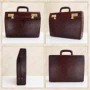 Genuine Leather Executive Briefcase Attache Case Dual Combination Lock Black 16 - Image 4