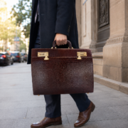 Genuine Leather Executive Briefcase Attache Case Dual Combination Lock Black 16 - Image 6