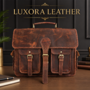 Vintage Leather Work Bag, Office Bag, College Bag, Travel Messenger, Laptop Bag - Image 2
