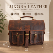 Vintage Leather Work Bag, Office Bag, College Bag, Travel Messenger, Laptop Bag - Image 5