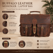 Vintage Leather Work Bag, Office Bag, College Bag, Travel Messenger, Laptop Bag - Image 8