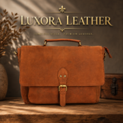 16" Genuine Leather Messenger Laptop Bag Briefcase Office Work Shoulder Satchel - Image 2