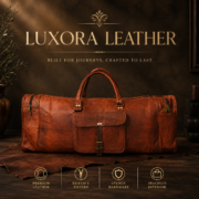 32" Large Vintage Genuine Leather Duffle Bag, Carry On Travel Bag, Overnight Bag - Image 2