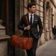 32" Large Vintage Genuine Leather Duffle Bag, Carry On Travel Bag, Overnight Bag - Image 6