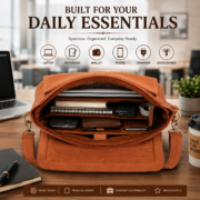 16" Genuine Leather Messenger Laptop Bag Briefcase Office Work Shoulder Satchel - Image 8