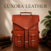 Vintage Leather Laptop Backpack Messenger Bag 16" Convertible Rucksack Satchel - Image 2