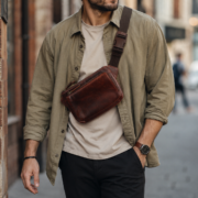 Slim Leather Fanny Pack Waist Bag Crossbody Sling Belt Bag for Men Women - Image 6